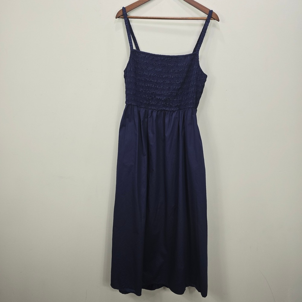 Old Navy Smocked Dress Navy‎ Blue XL Maxi Sun Dress Casual Summer Sundress